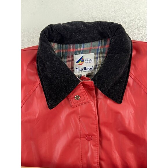Misty Harbor Womens 1X Red Raincoat Flannel Line Any Weather Slicker Long Trench - Picture 4 of 15